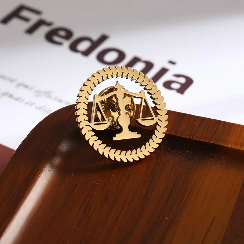 Justice Scale Brooch Lapel Pin for Lawyers & Judges