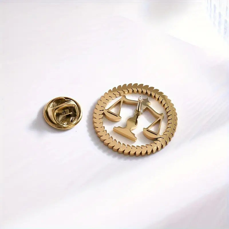 Justice Scale Brooch Lapel Pin for Lawyers & Judges