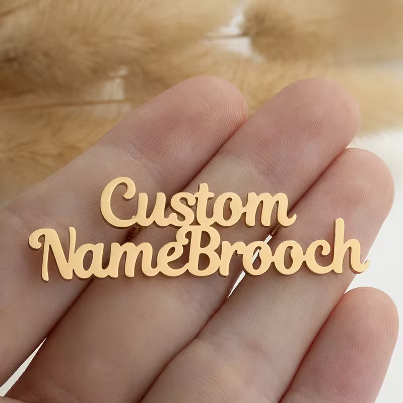 Couple's Double-Layer Name Brooch