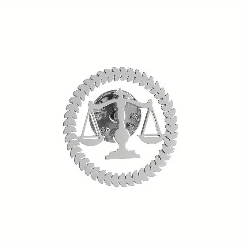 Justice Scale Brooch Lapel Pin for Lawyers & Judges