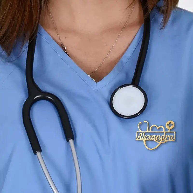 Personalized Name Stethoscope Brooch