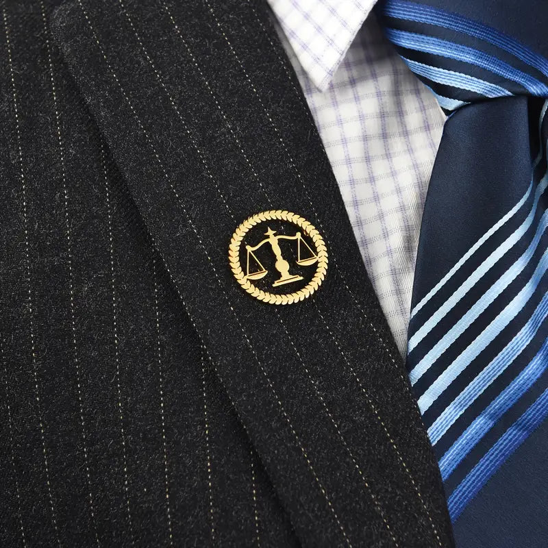 Justice Scale Brooch Lapel Pin for Lawyers & Judges