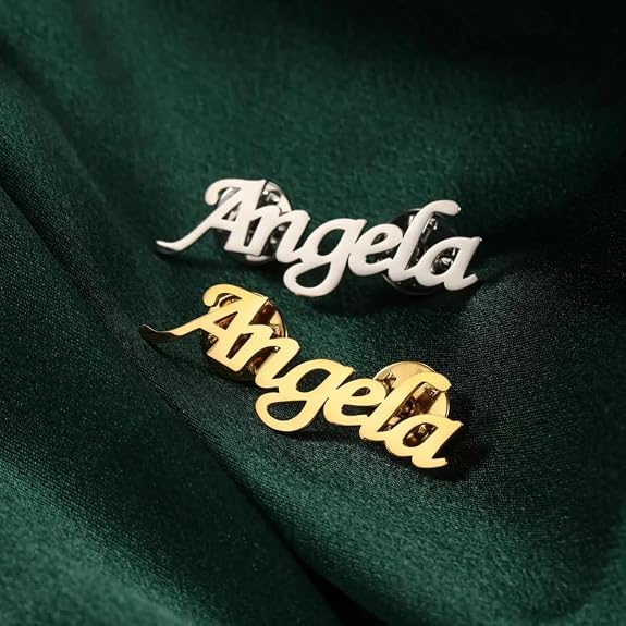 Personalised Name Lapel Pin Brooch for Men & Women