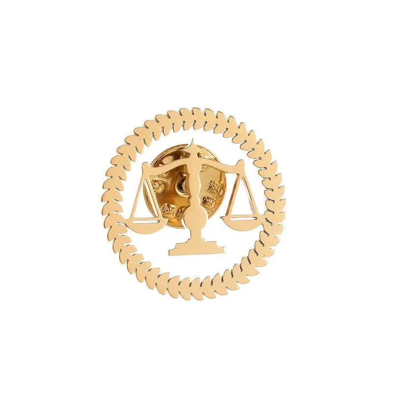 Justice Scale Brooch Lapel Pin for Lawyers & Judges