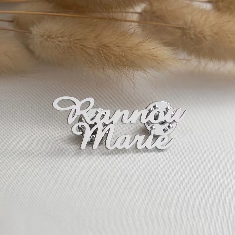 Couple's Double-Layer Name Brooch