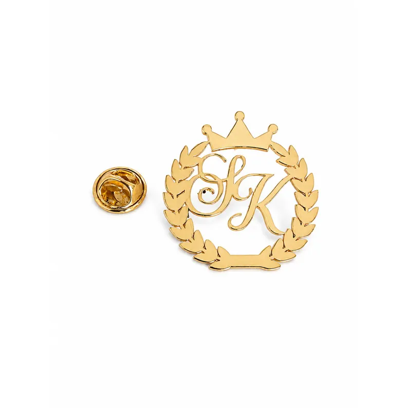 Custom Initial Crown Brooch