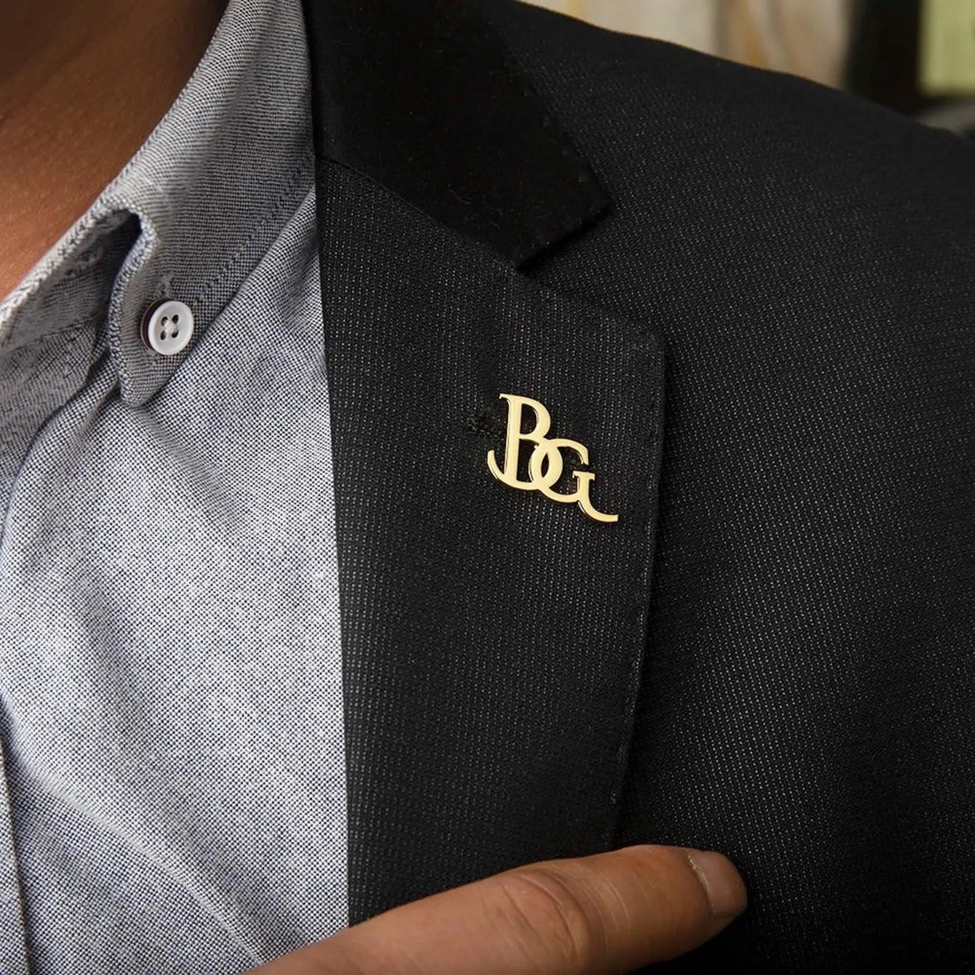 Custom Initials Brooch Pin For Men