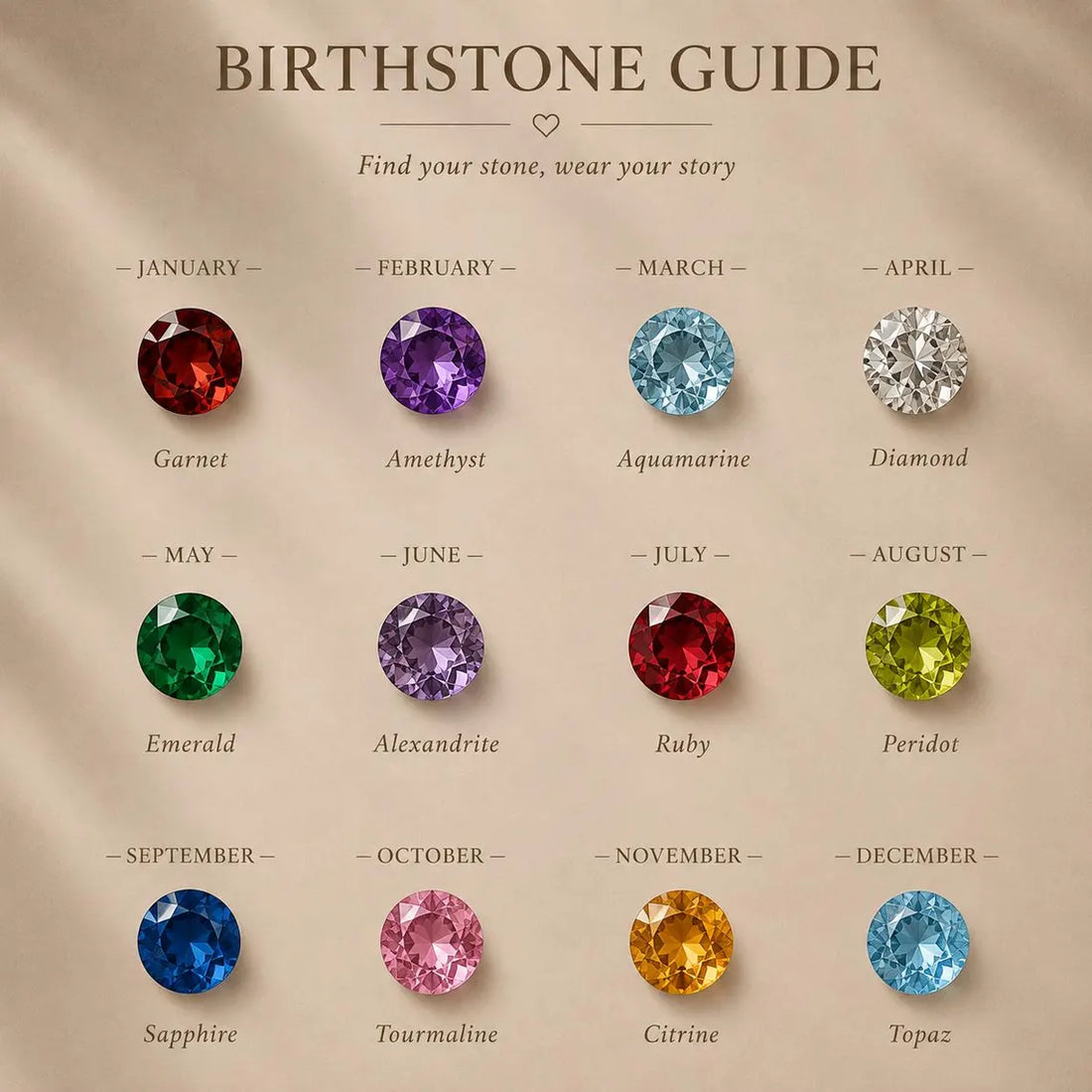 Engraved Name Necklace with Birthstone