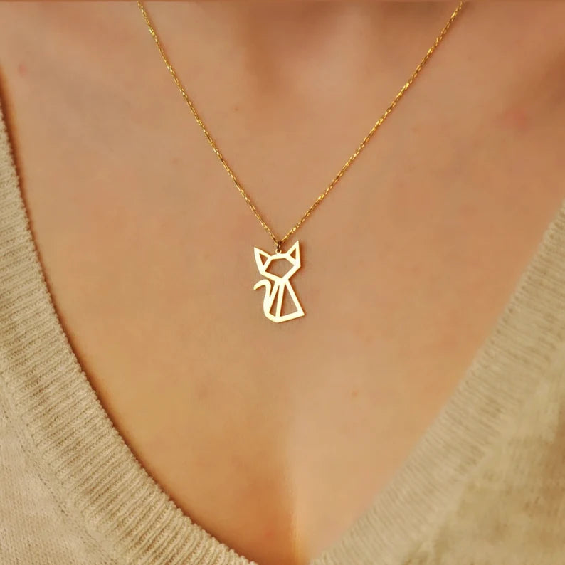 Geometric Cat Necklace