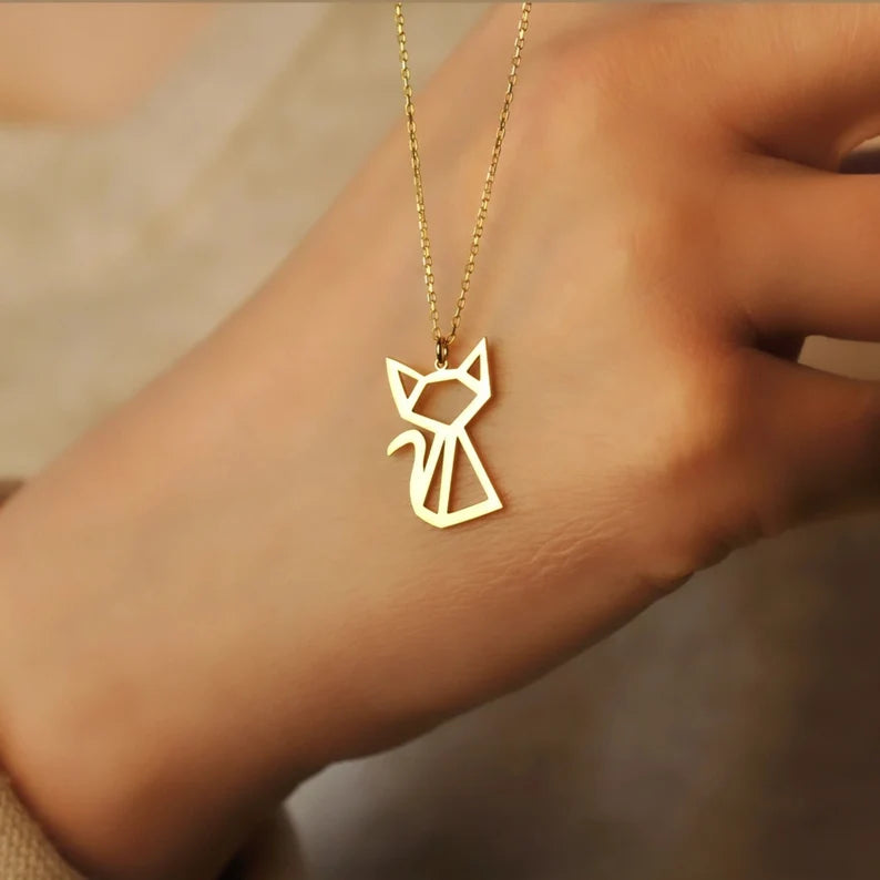 Geometric Cat Necklace