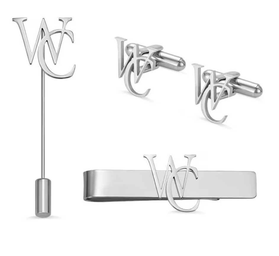 Personalized Men's Combo Accessory Set, Cufflinks, Lapel Pin, Tie Bar