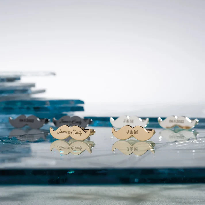 Mustache Name Engraved Cufflinks