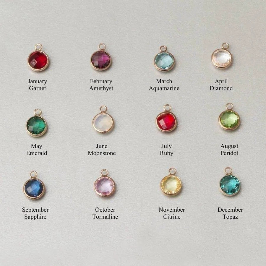 Name Necklace with Birthstone