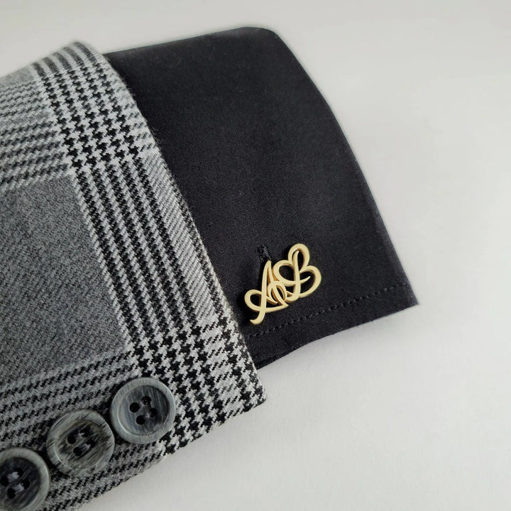 Personalized Heart Initial Cufflinks