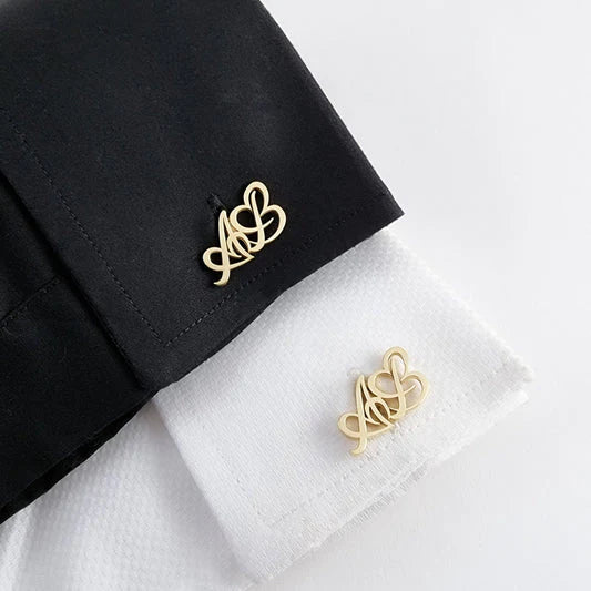 Personalized Heart Initial Cufflinks