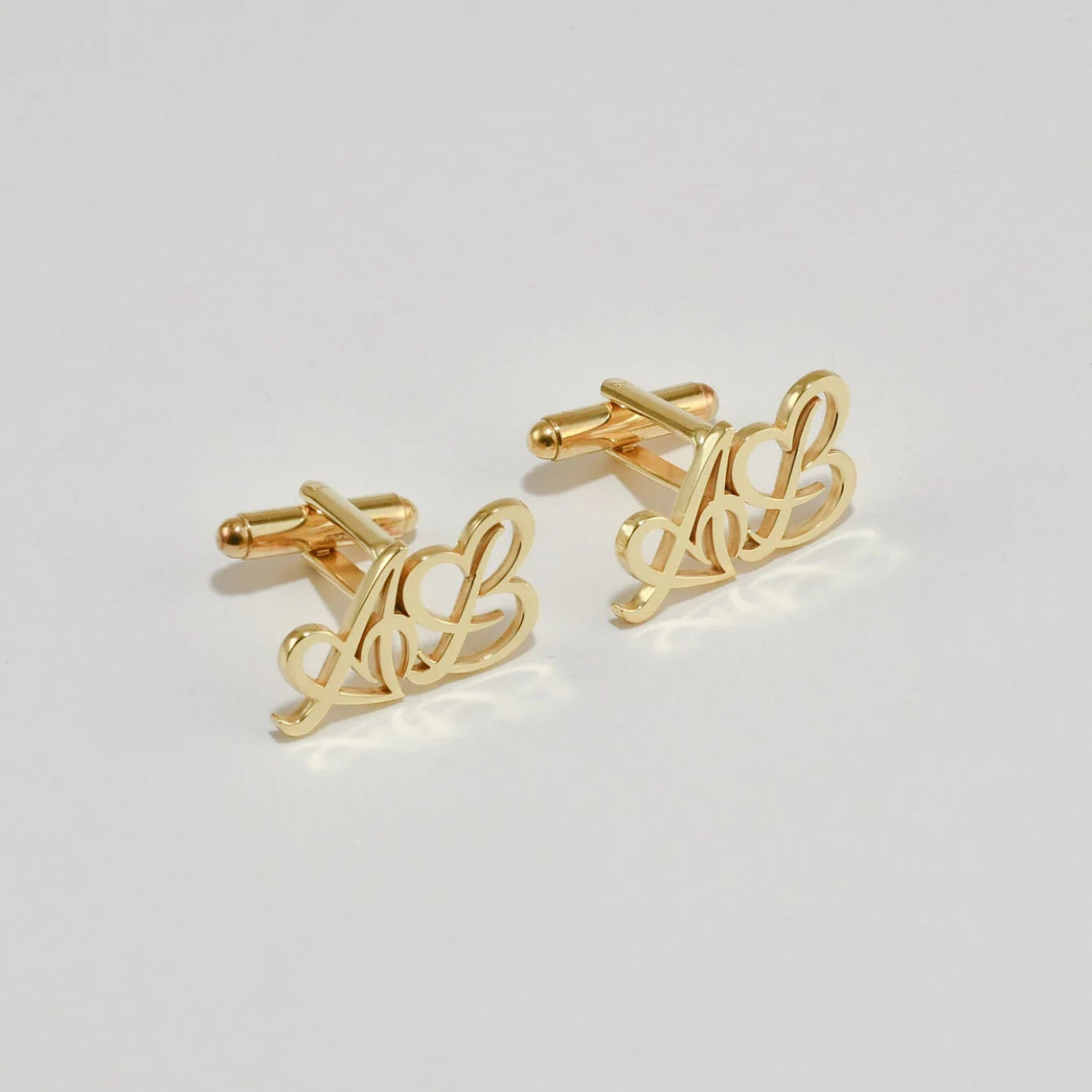 Personalized Heart Initial Cufflinks