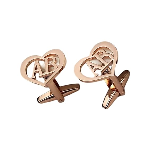 Personalized Heart Initial Cufflinks