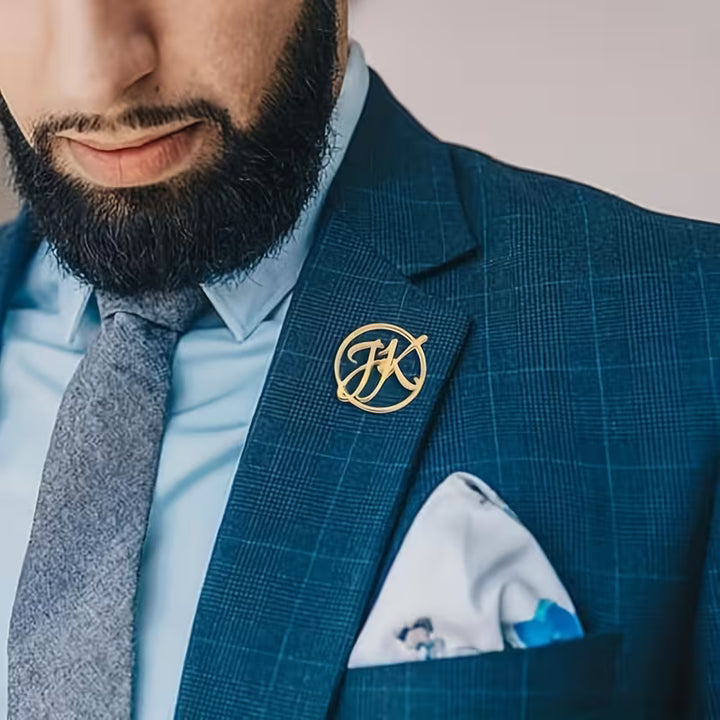 Personalized Initial Brooch For Men Women