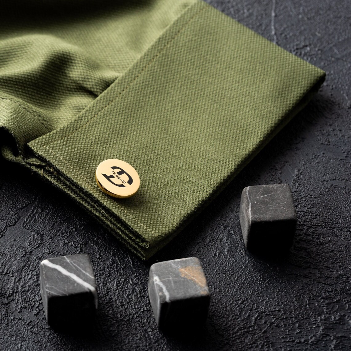 Personalized Monogram Cufflinks with Date