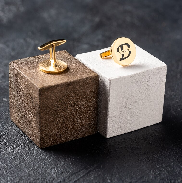Personalized Monogram Cufflinks with Date