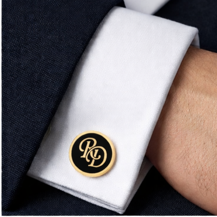Personalized Enamel Initial Cufflinks