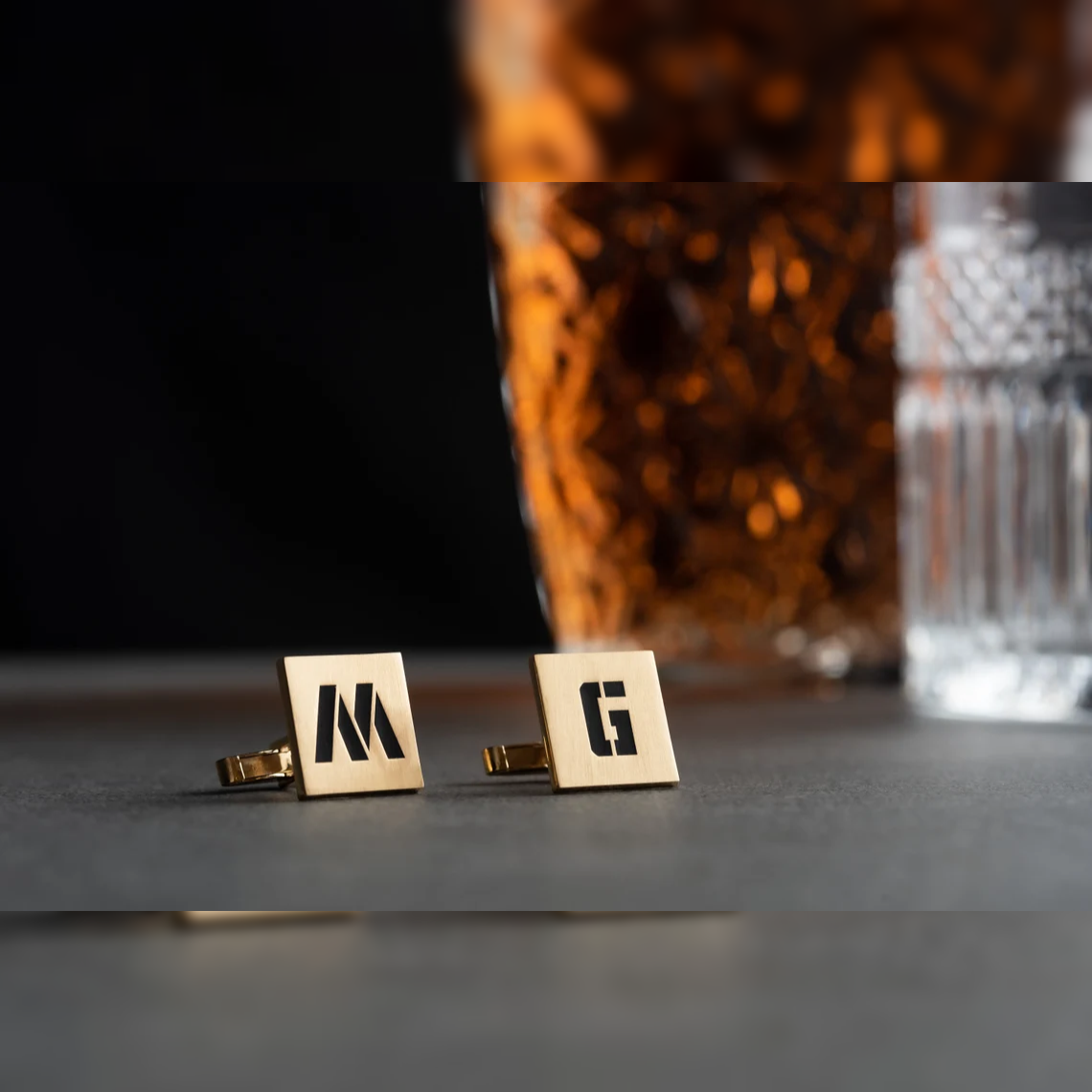 Personalized Engraved Initials Square Cufflinks