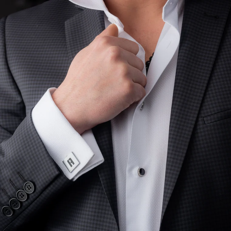 Personalized Engraved Initials Square Cufflinks