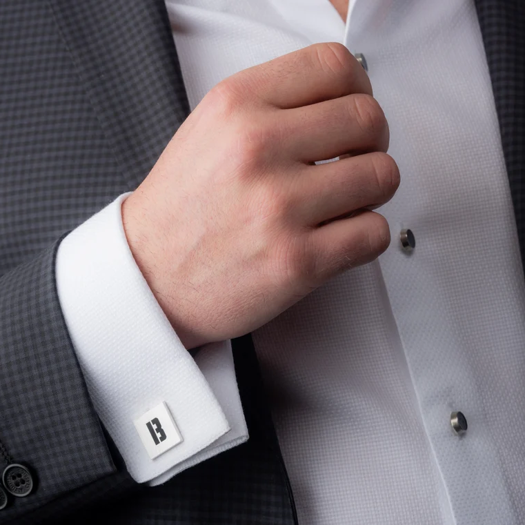 Personalized Engraved Initials Square Cufflinks