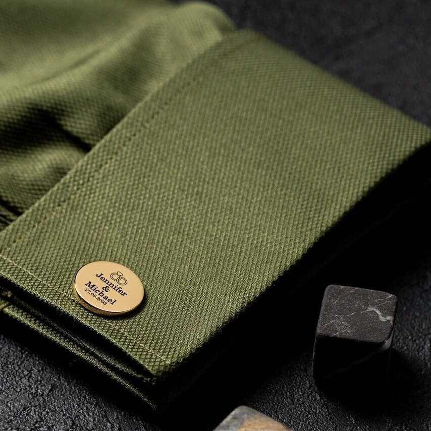 Personalized Wedding Cufflinks with Date