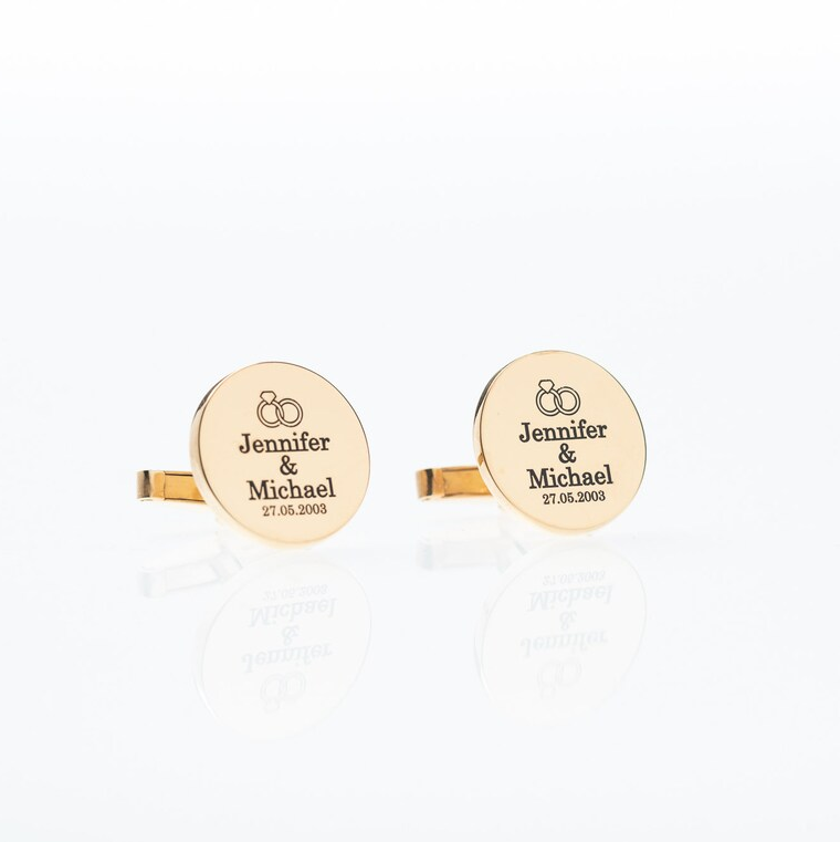 Personalized Wedding Cufflinks with Date