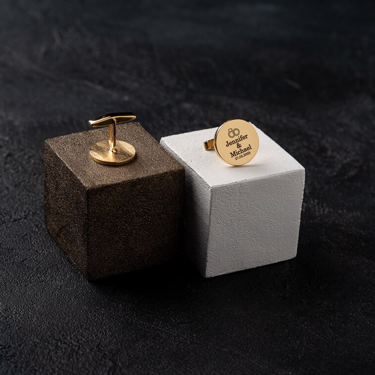 Personalized Wedding Cufflinks with Date