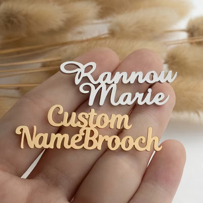 Couple's Double-Layer Name Brooch