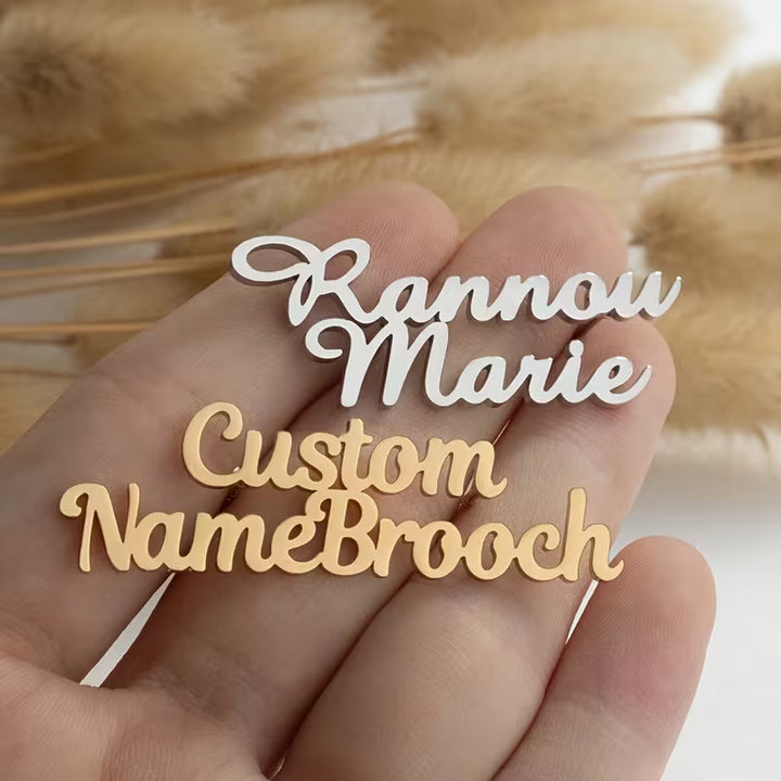 Couple's Double-Layer Name Brooch