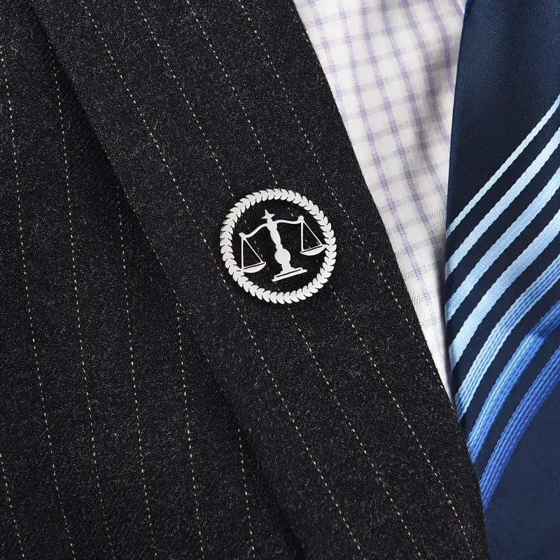 Justice Scale Brooch Lapel Pin for Lawyers & Judges