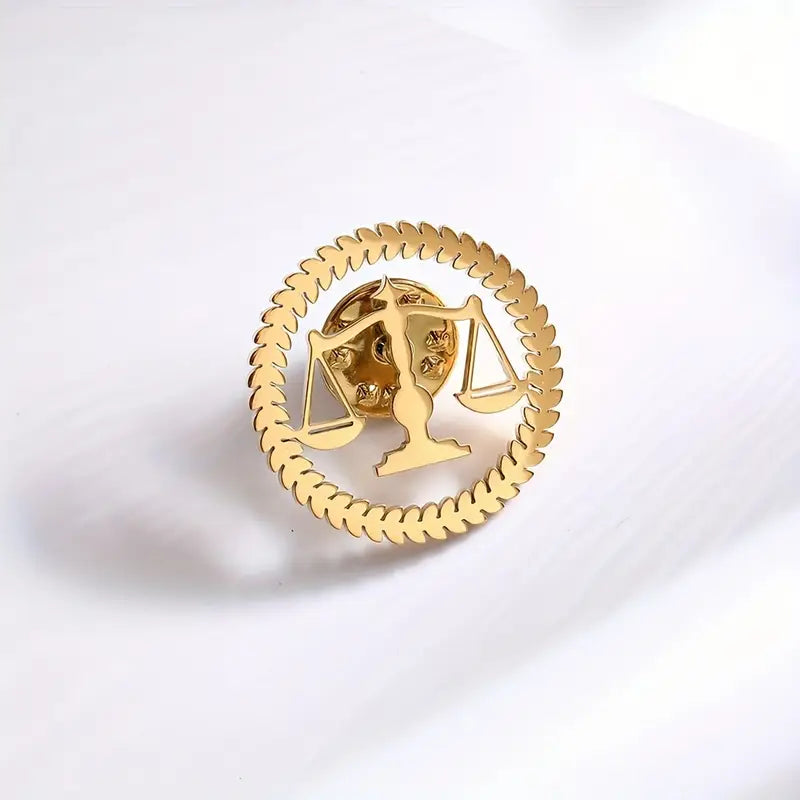 Justice Scale Brooch Lapel Pin for Lawyers & Judges