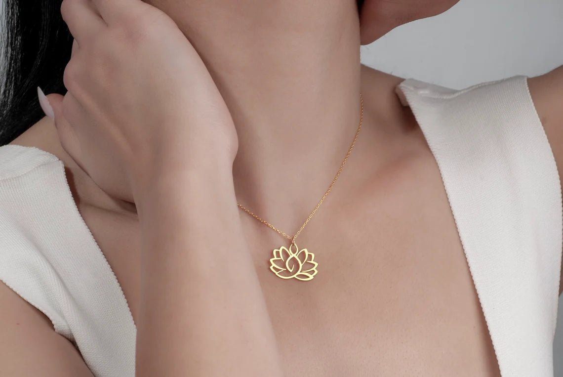 Lotus Flower Yoga Necklace Pendant