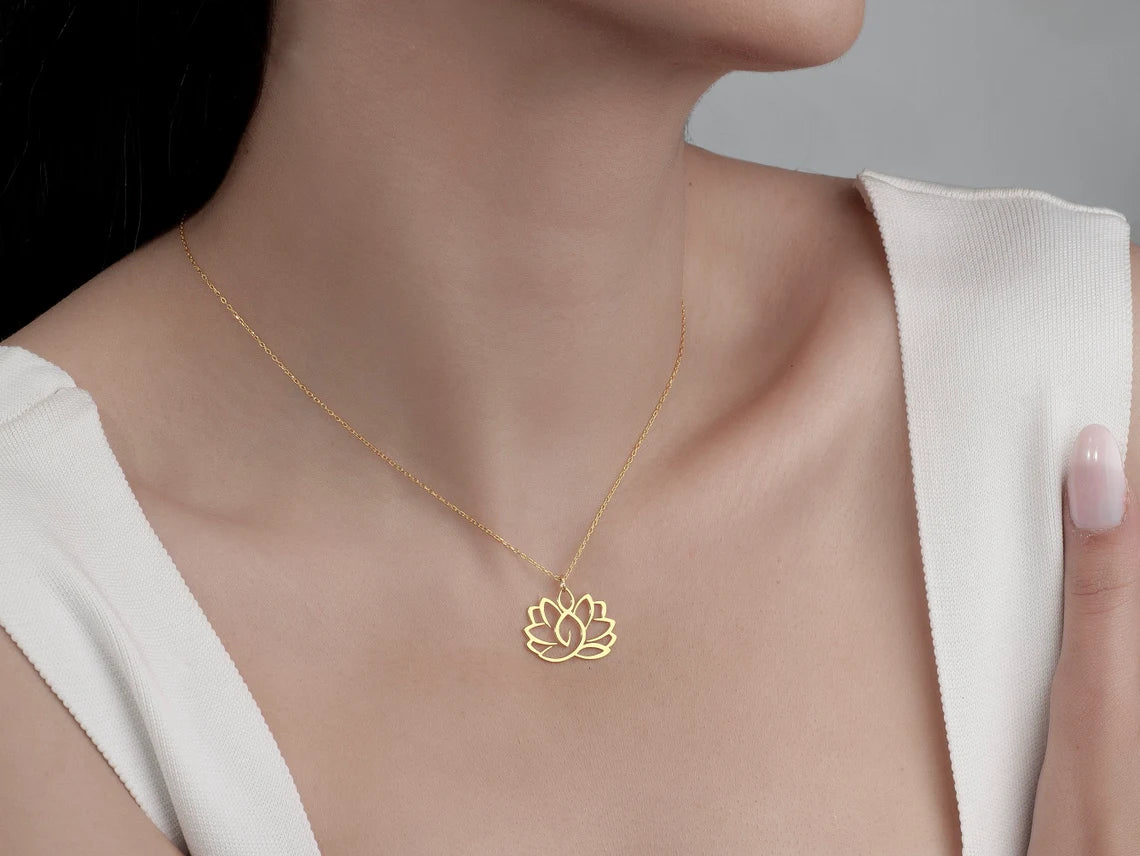 Lotus Flower Yoga Necklace Pendant