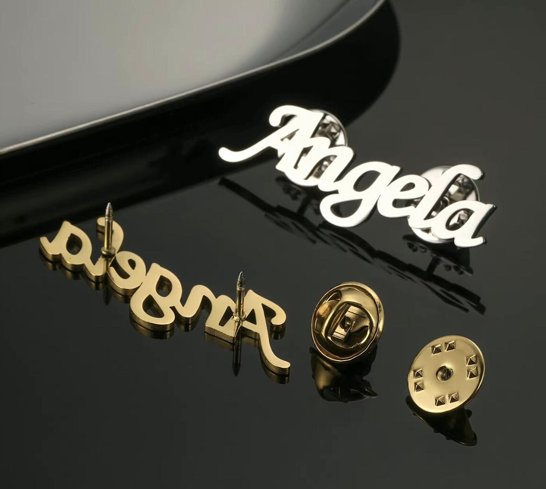 Personalised Name Lapel Pin Brooch for Men & Women