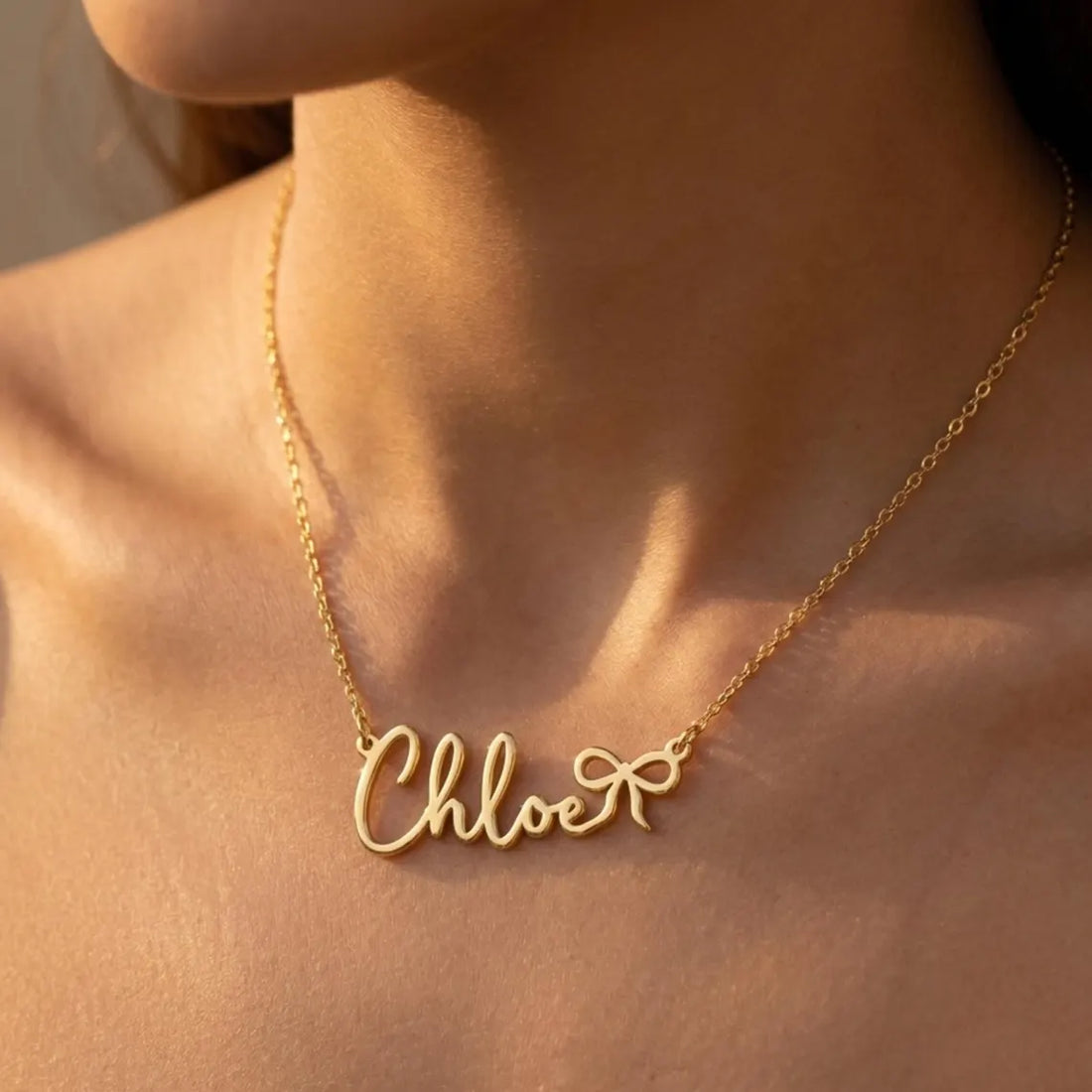 Personalised Bow Name Necklace
