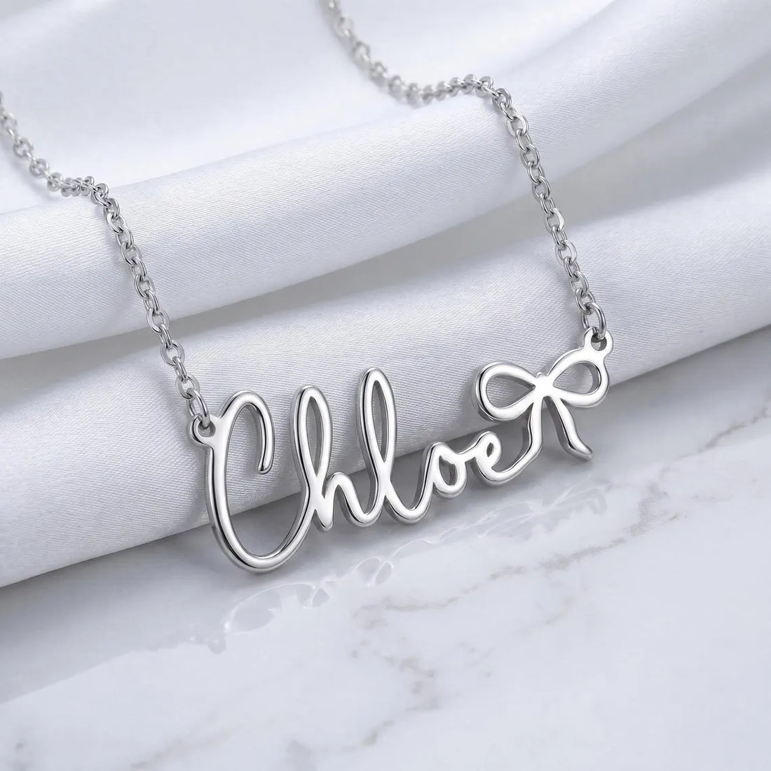 Personalised Bow Name Necklace