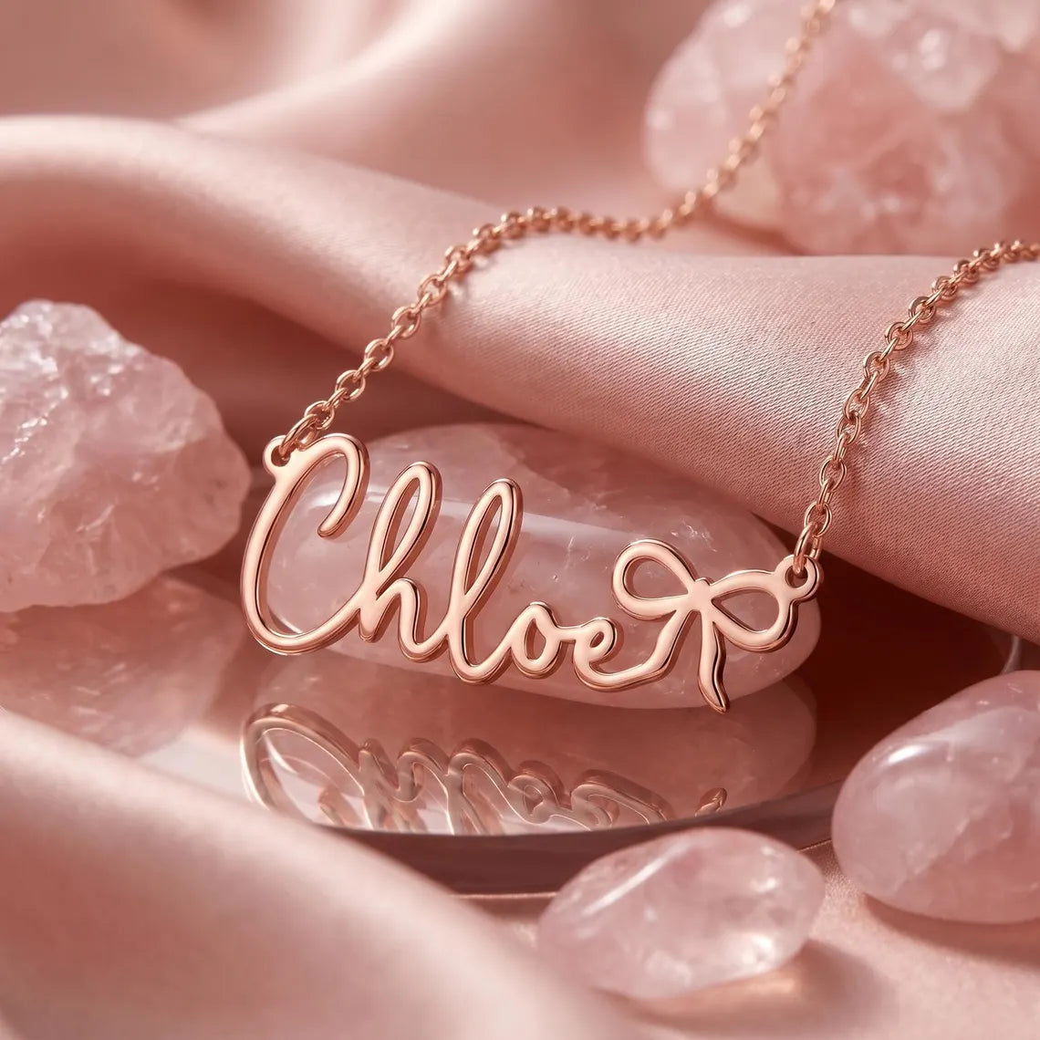 Personalised Bow Name Necklace