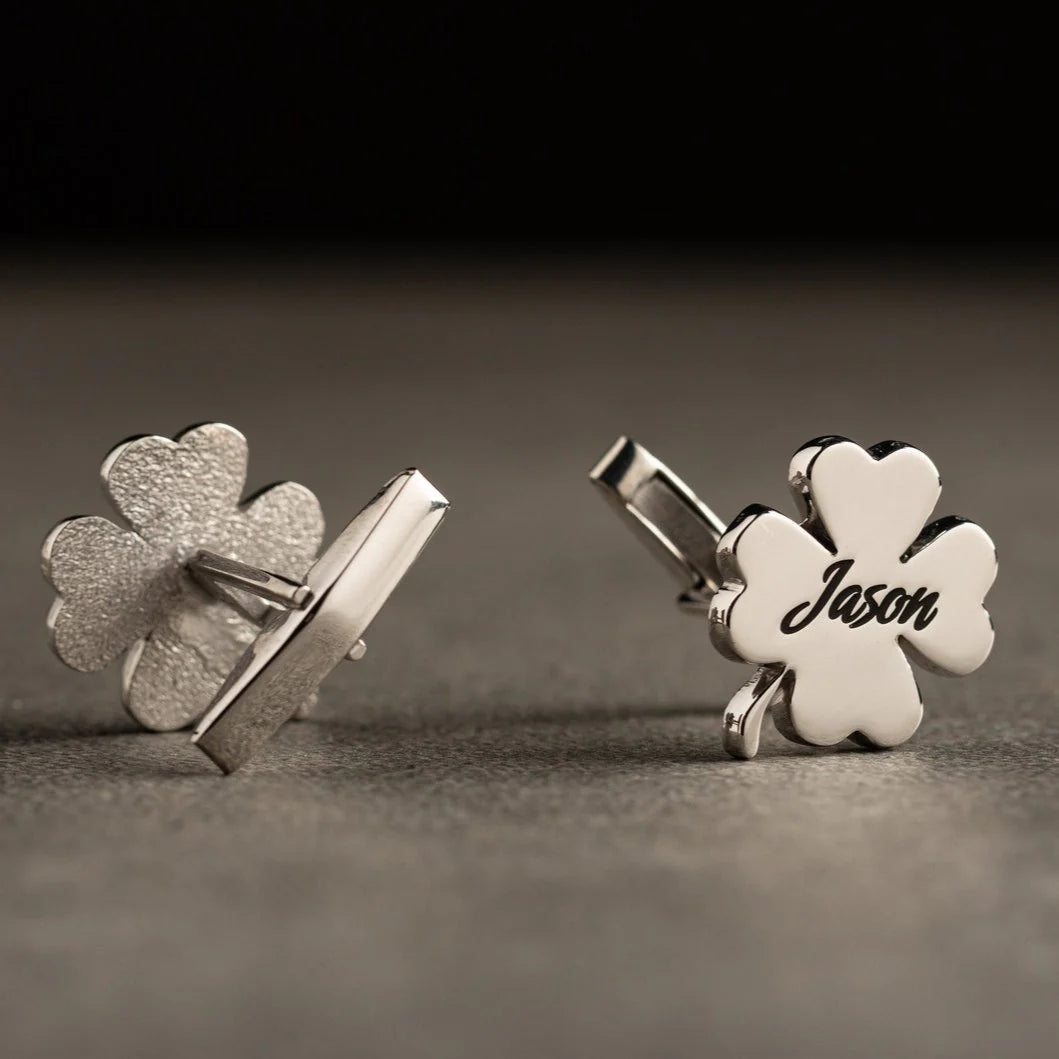 Personalized Four Leaf Name Cufflink