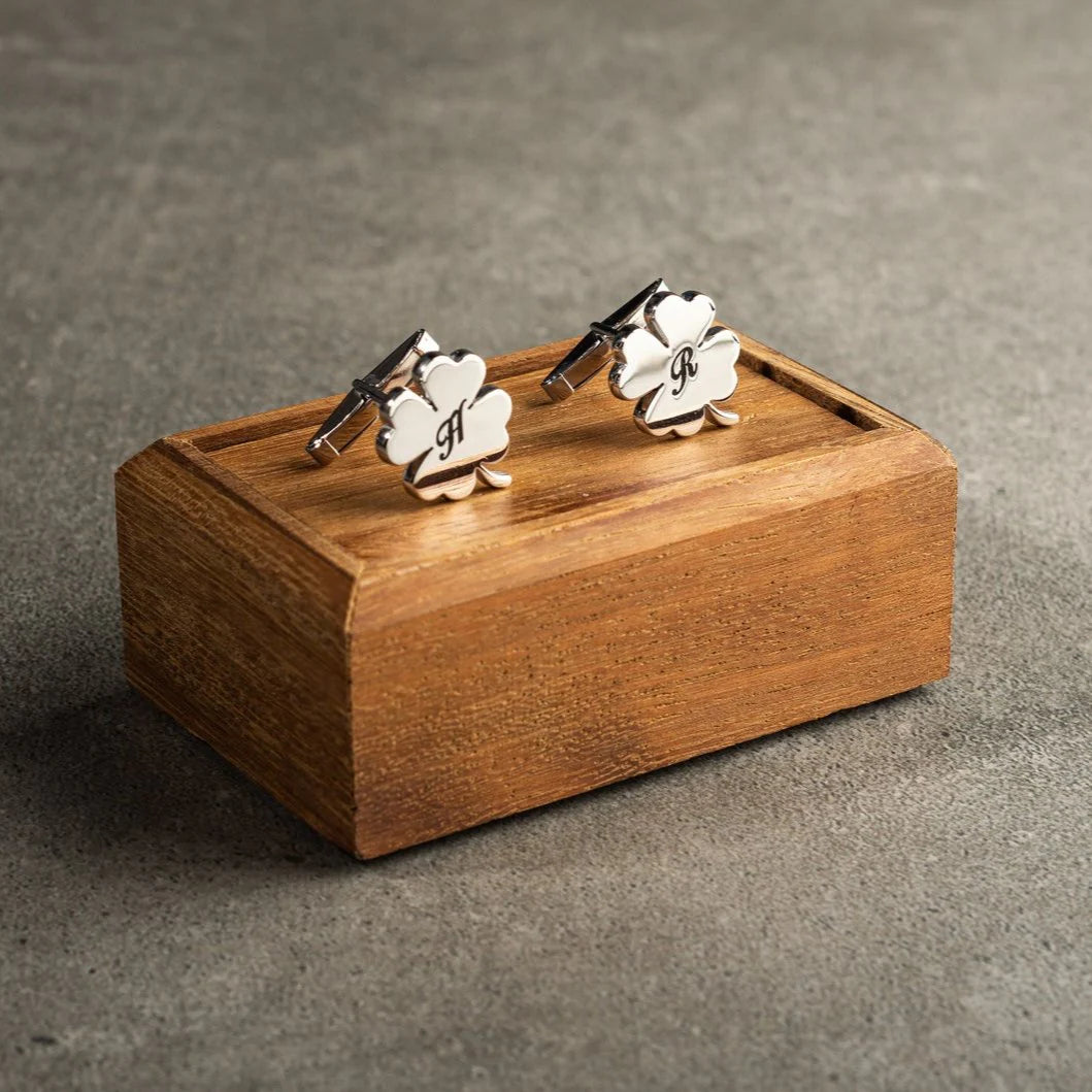 Personalized Four Leaf Name Cufflink