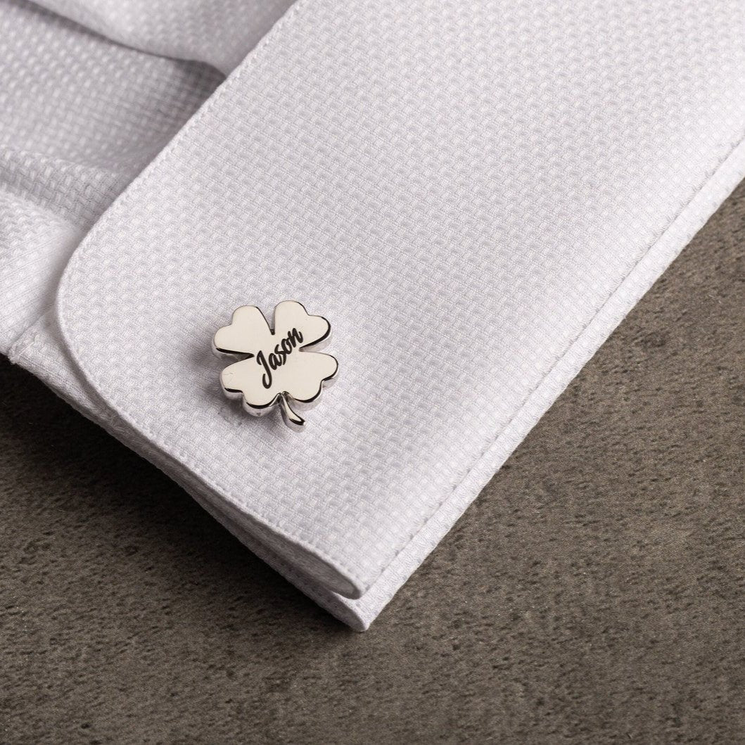 Personalized Four Leaf Name Cufflink