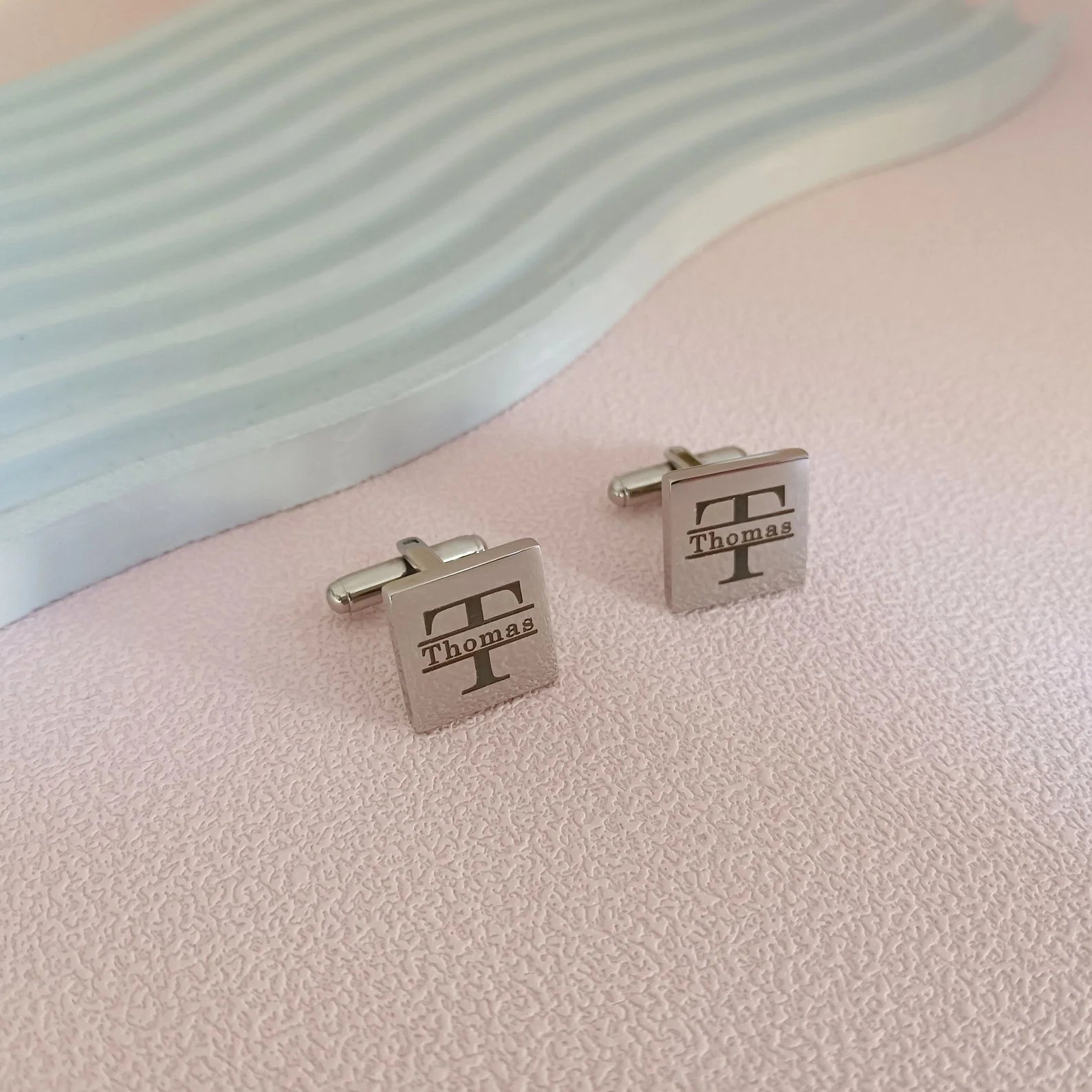 Personalized Name Engraved Square Cufflinks