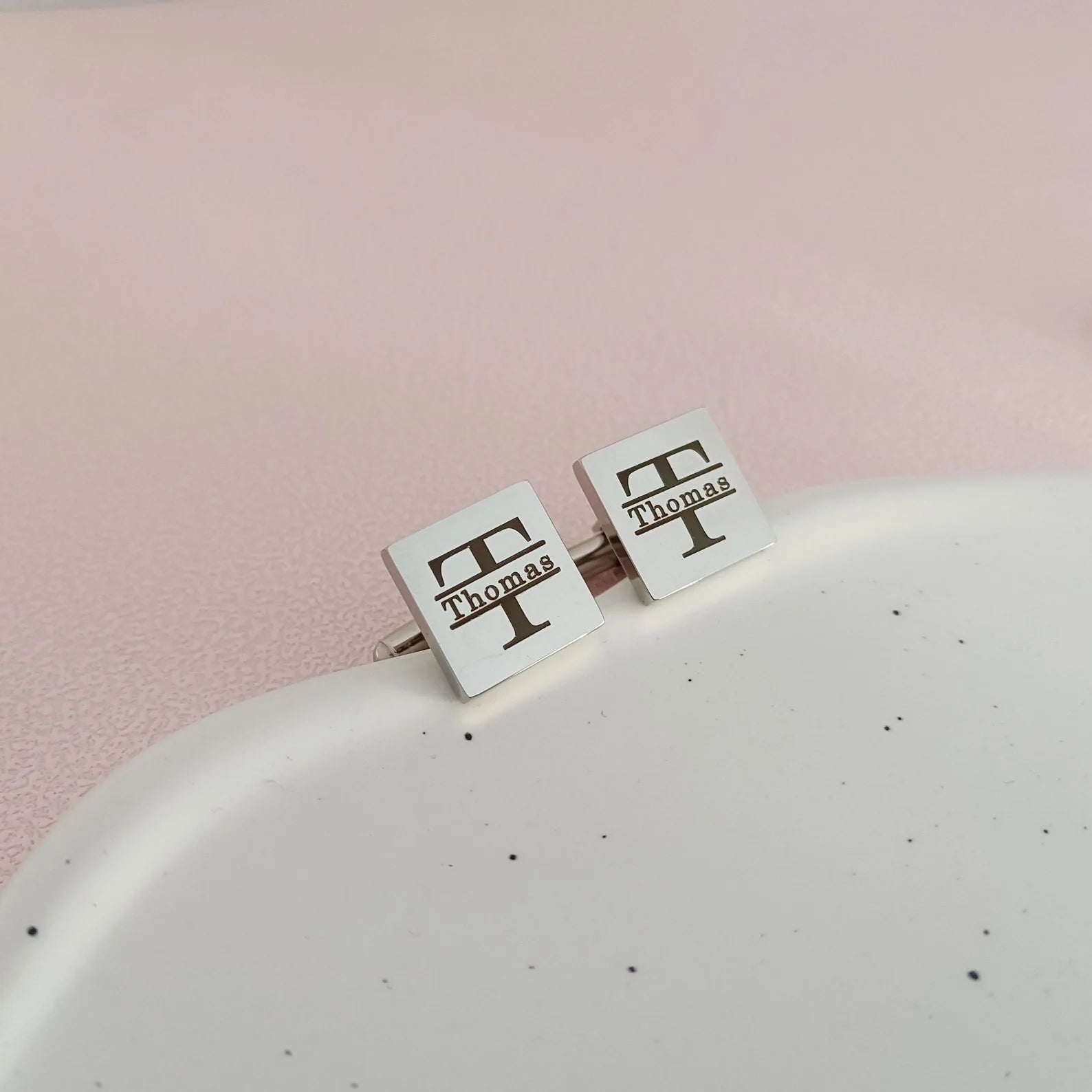 Personalized Name Engraved Square Cufflinks