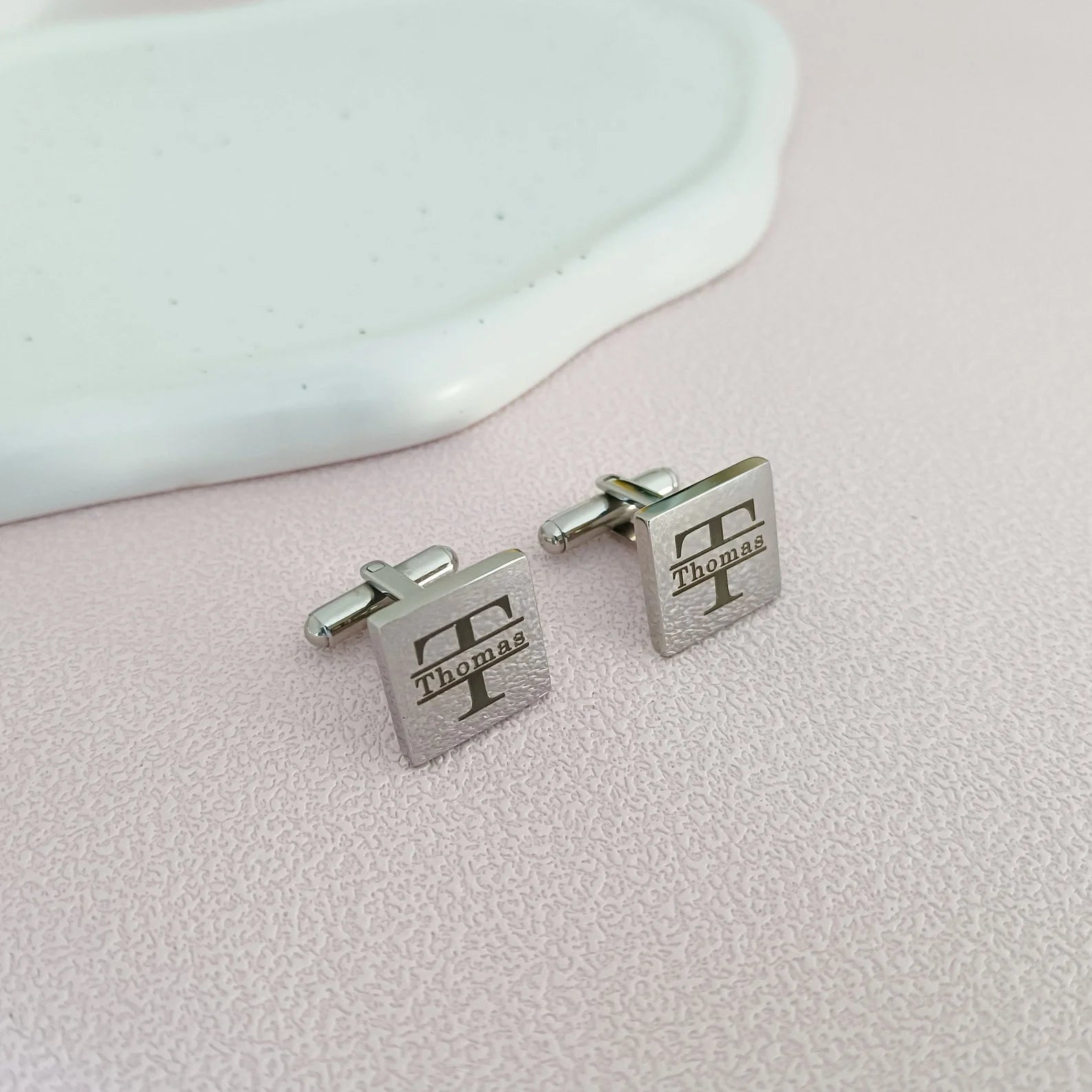 Personalized Name Engraved Square Cufflinks