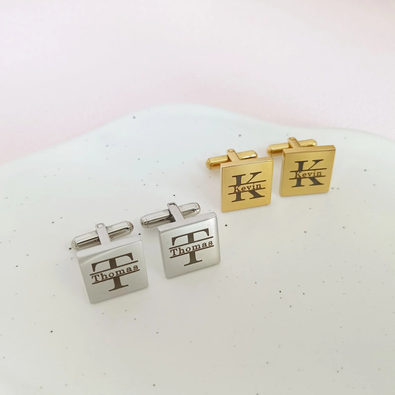 Personalized Name Engraved Square Cufflinks