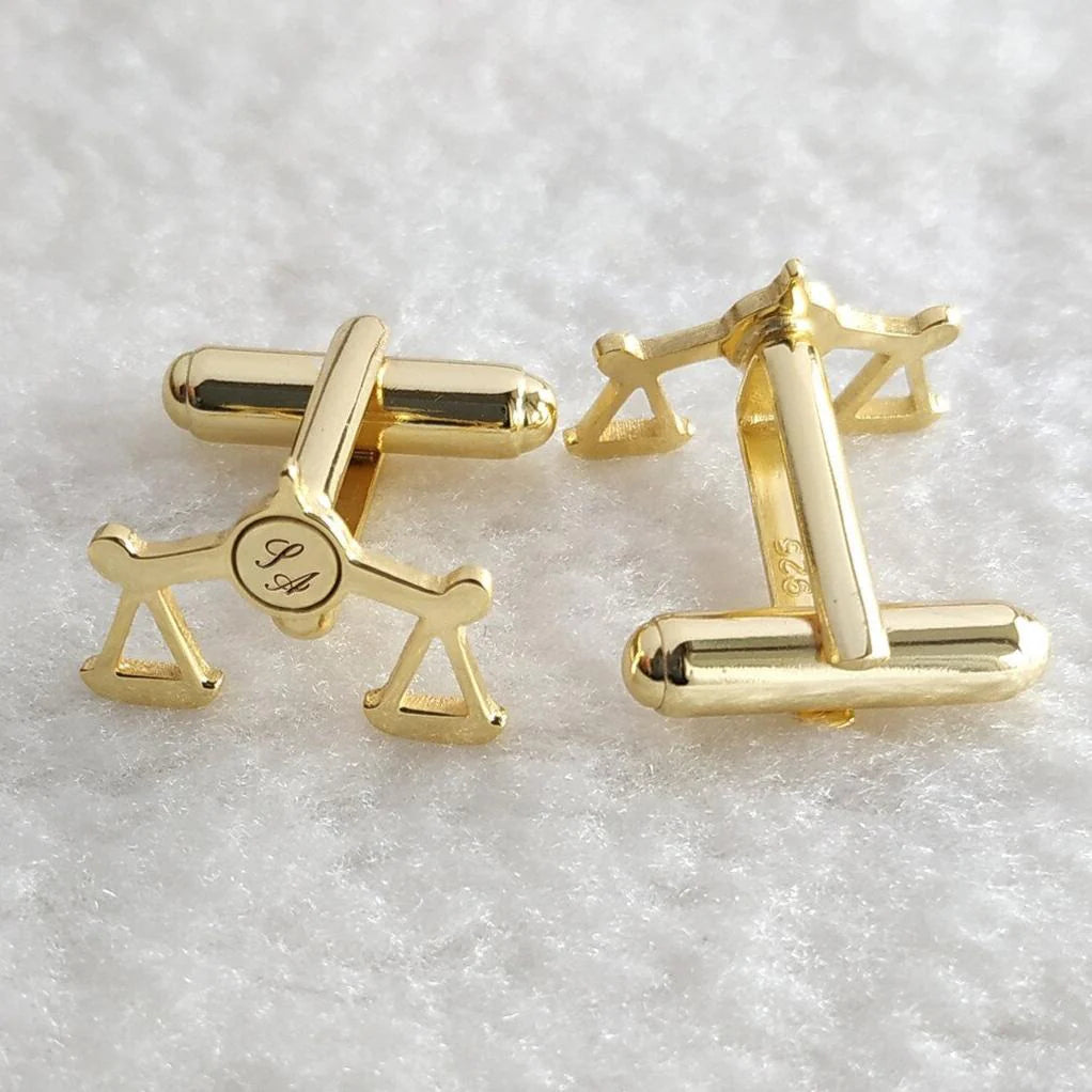 Personalized Justice and Initials Cufflinks