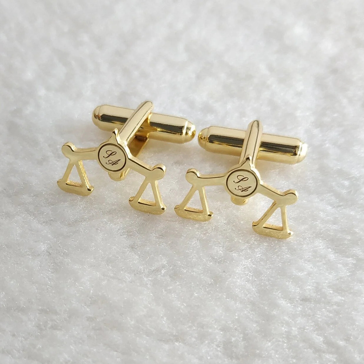 Personalized Justice and Initials Cufflinks
